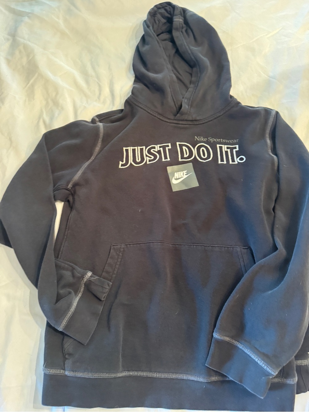 Nike Kids Navy Blue 'JUST DO IT.' Hoodie with Front Pocket